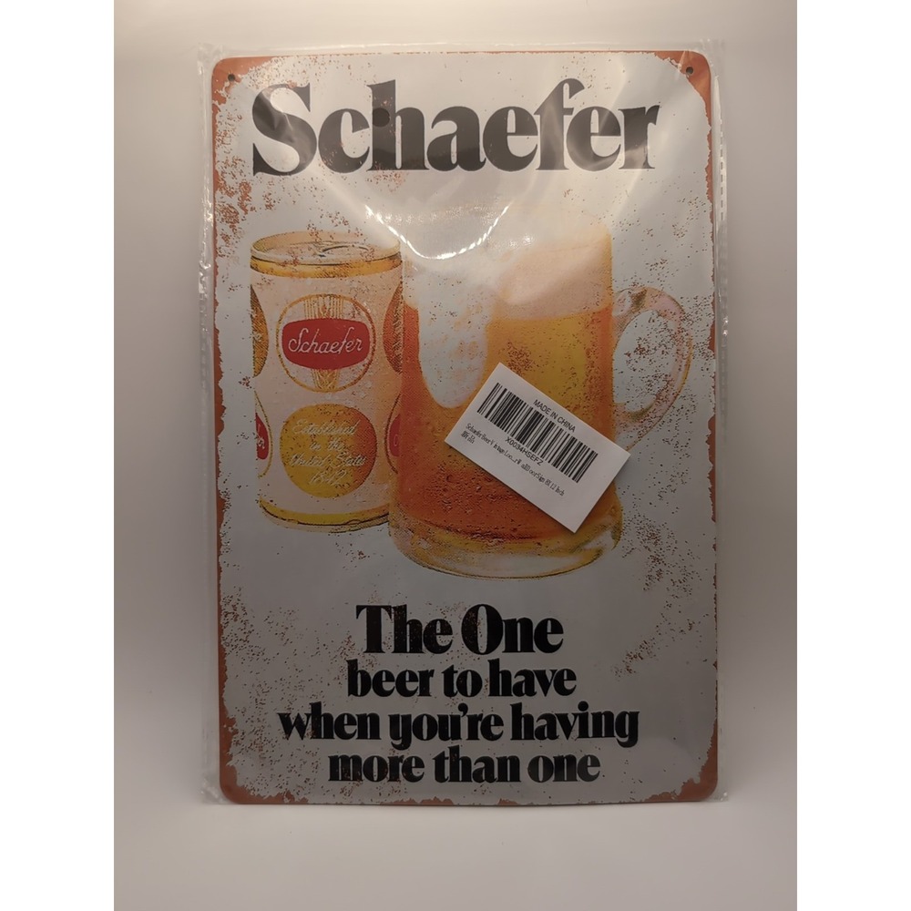 Schaefer Beer-Steel Decor Sign 12x8‎